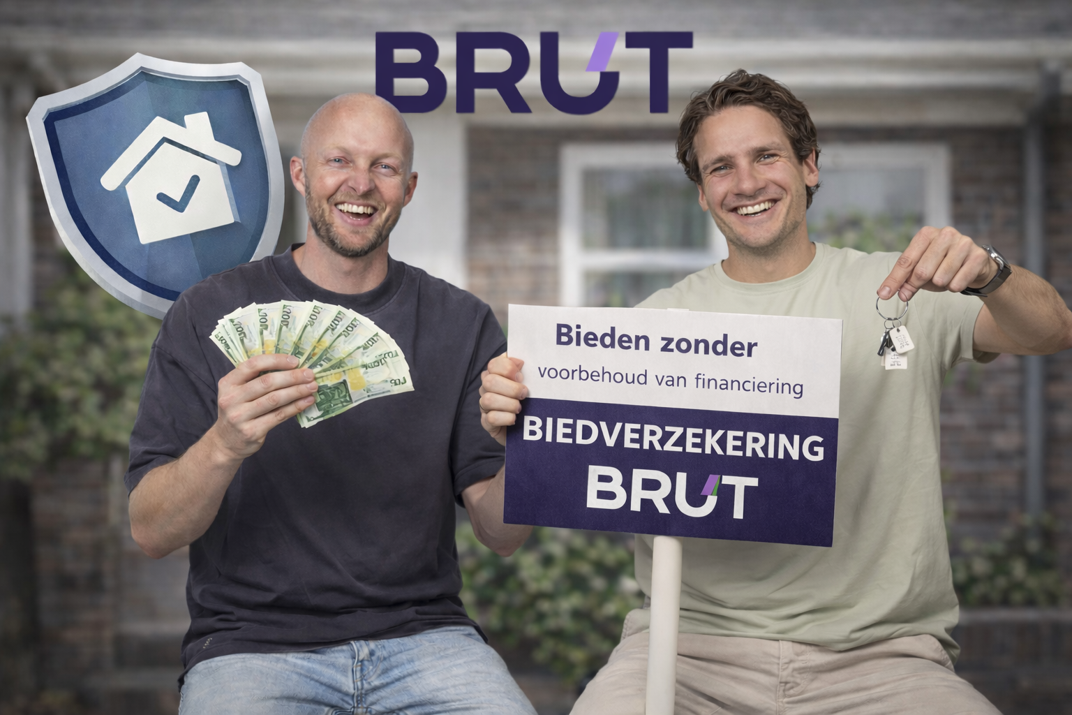 Adviseurs van BRUT leggen biedverzekering uit waarmee je zonder voorbehoud van financiering kunt bieden op een huis